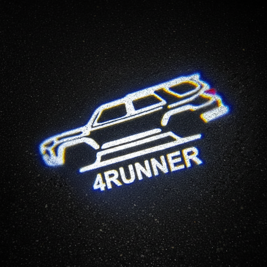 4Runner LED Puddle Light — Top Down Projection on Wet Asphalt