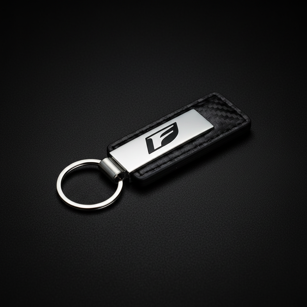 Carbon Fiber Bold F Keychain — Fixed