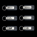 Carbon Fiber Chrome Keychains — Suspended Shot