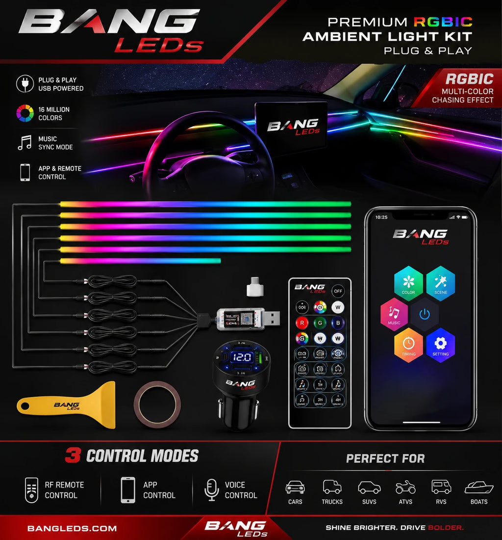 6-in-1 Premium RGBIC Acrylic Ambient Lighting Kit