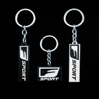 F Sport Metal Tag Keychains — Suspended Shot
