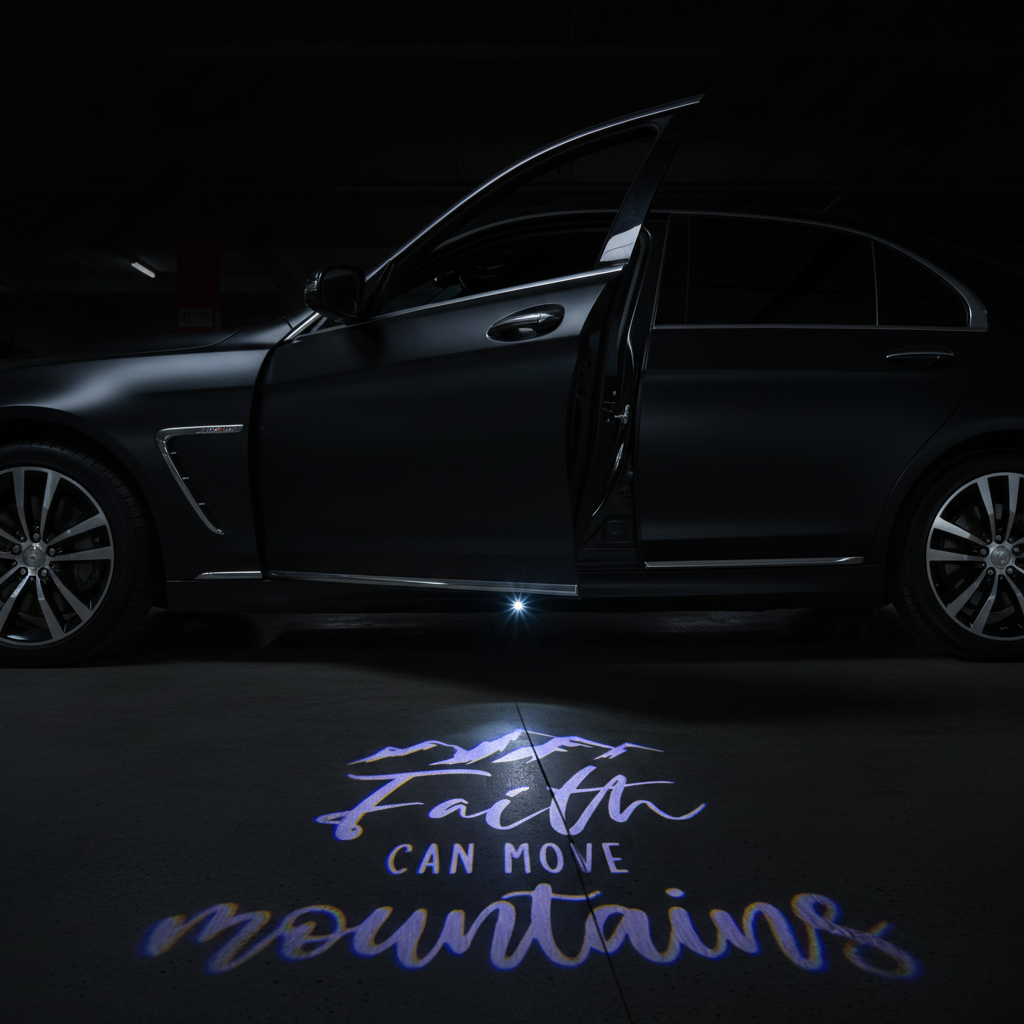 Faith Can Move Mountains Puddle Light — Car Door Projection
