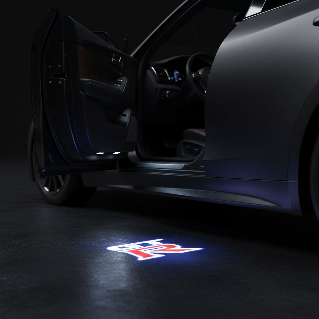 GT-R LED Puddle Light — Cinematic Door Projection Shot