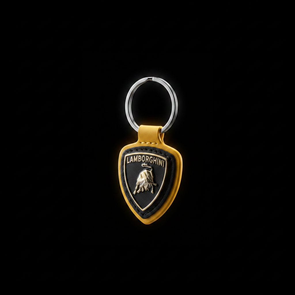 Lamborghini Leather Keychain — Suspended Shot
