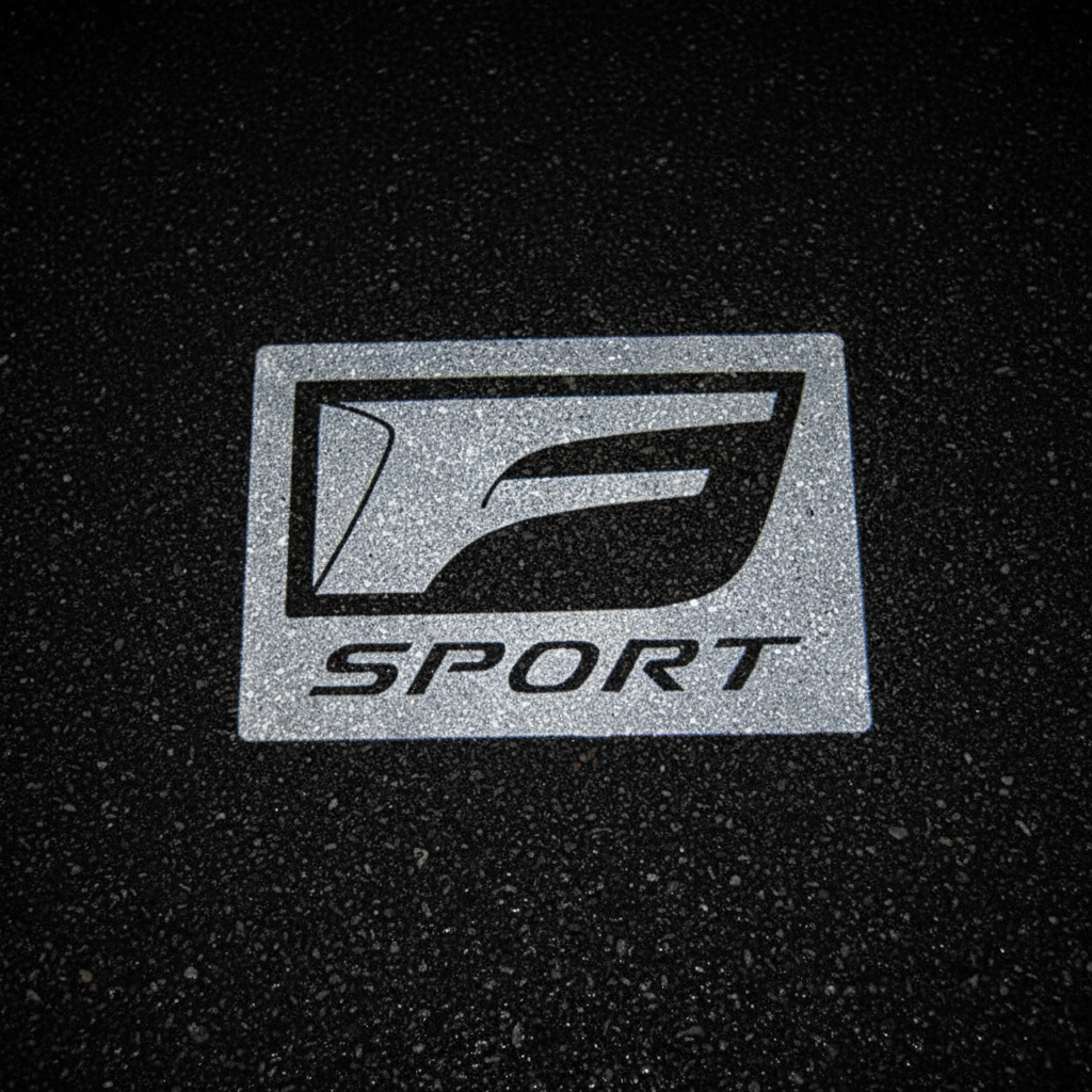 Lexus F Sport LED Puddle Light on Wet Asphalt