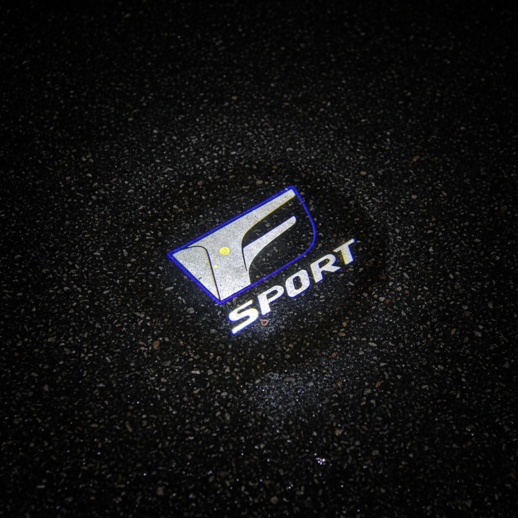 Lexus F Sport LED Puddle Light — Wet Asphalt Night Projection