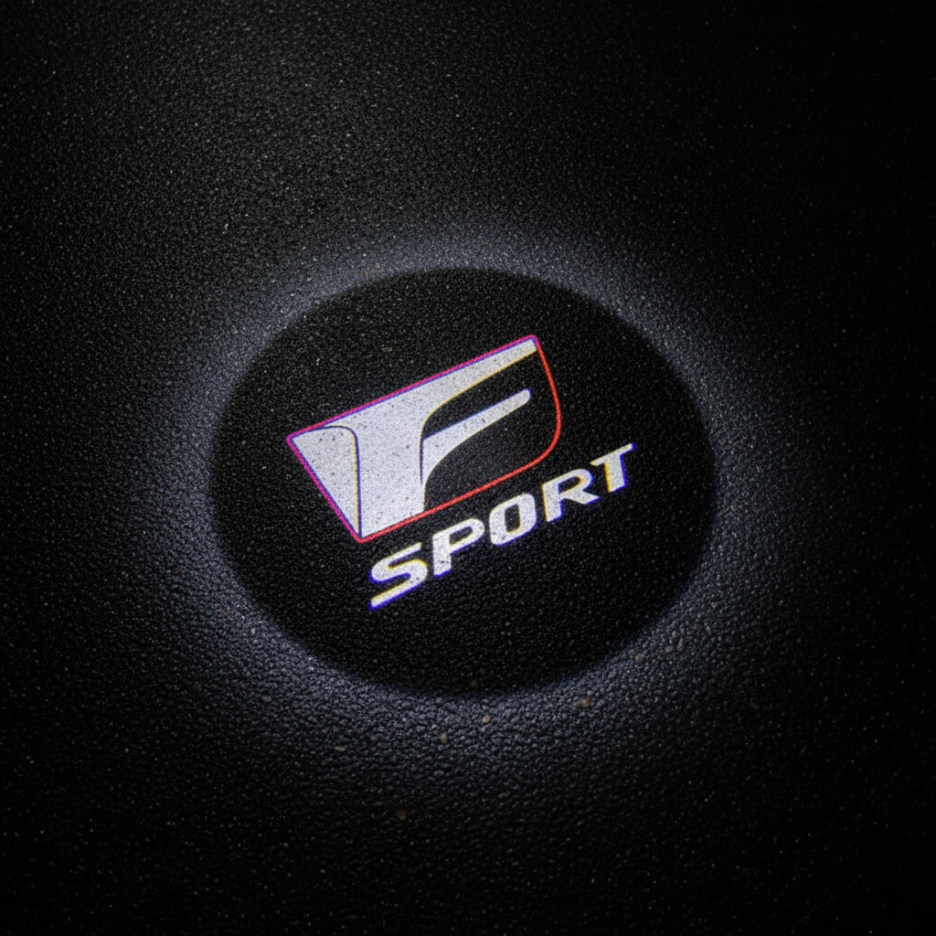 Lexus F Sport Red Edition LED Puddle Light — Clean Wet Asphalt Top-Down Projection