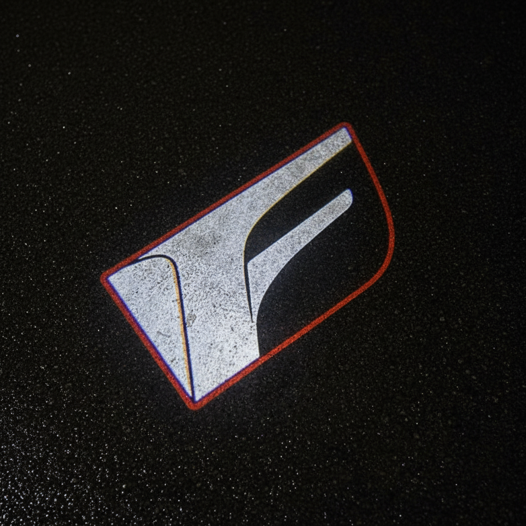 Lexus F Sport Red Only LED Puddle Light — Clean Asphalt Sharp Edge Projection