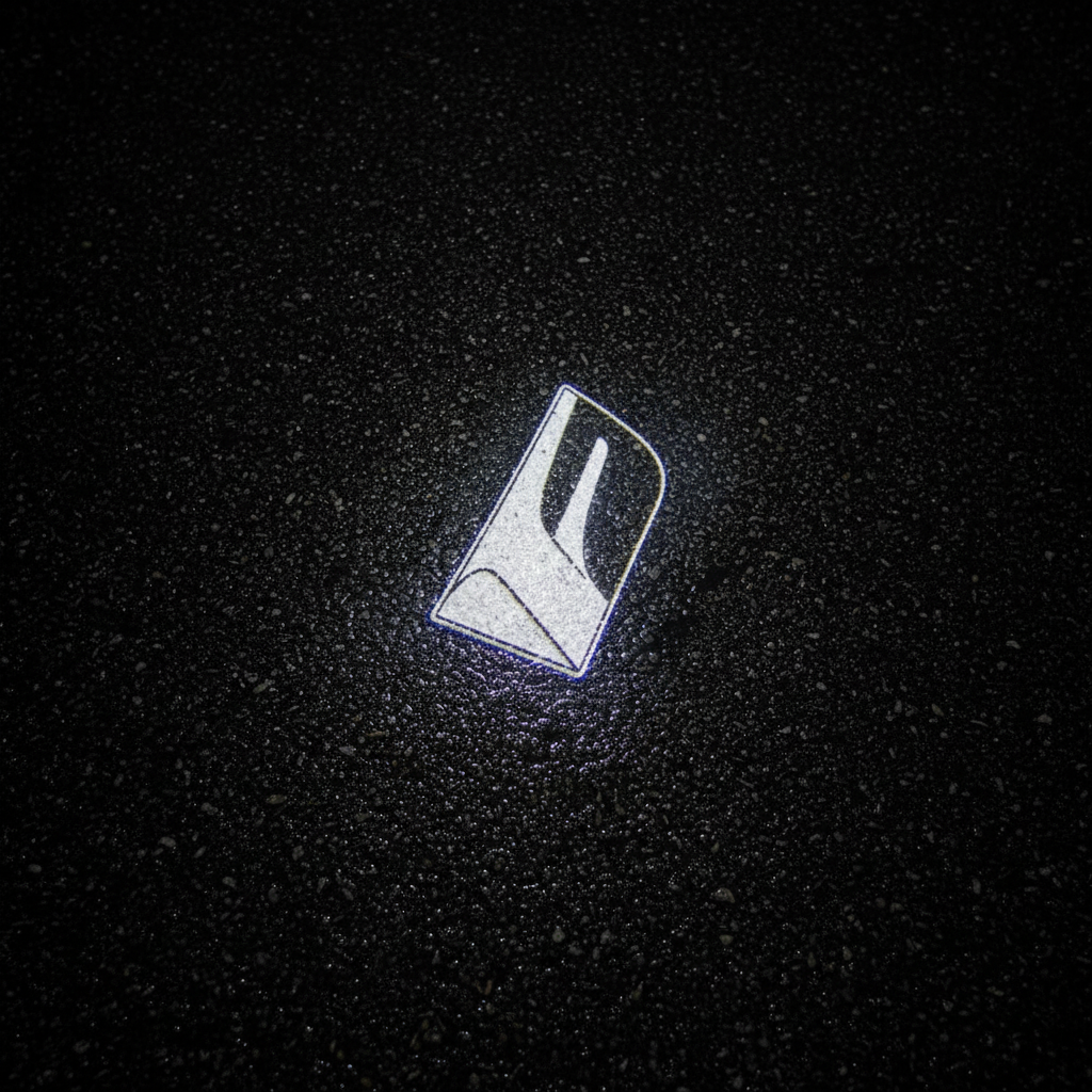 Lexus L Logo LED Puddle Light — Wet Asphalt Top-Down Projection