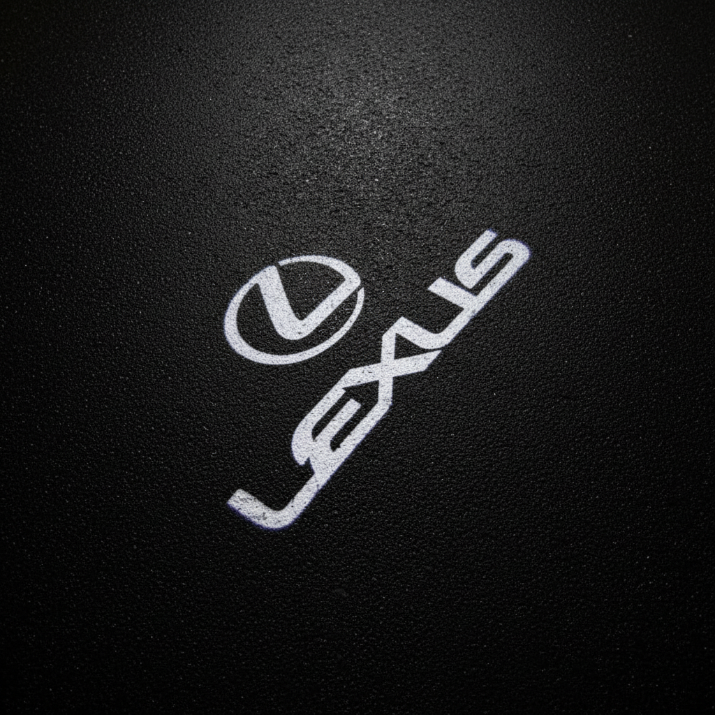 Lexus LED Puddle Light on Wet Asphalt