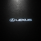 Lexus Logo LED Puddle Light on Wet Asphalt
