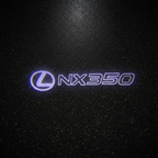 Lexus NX350 Top-Down Puddle Light on Wet Asphalt
