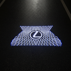 Lexus Style 2 Crosshatch LED Puddle Light on Wet Asphalt