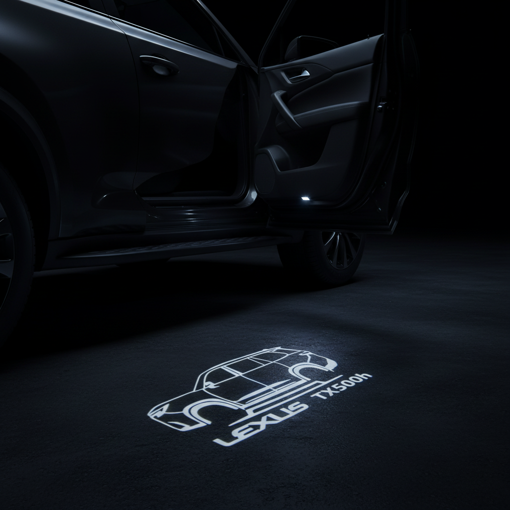 Lexus TX500h LED Puddle Light — Cinematic Door Projection Shot