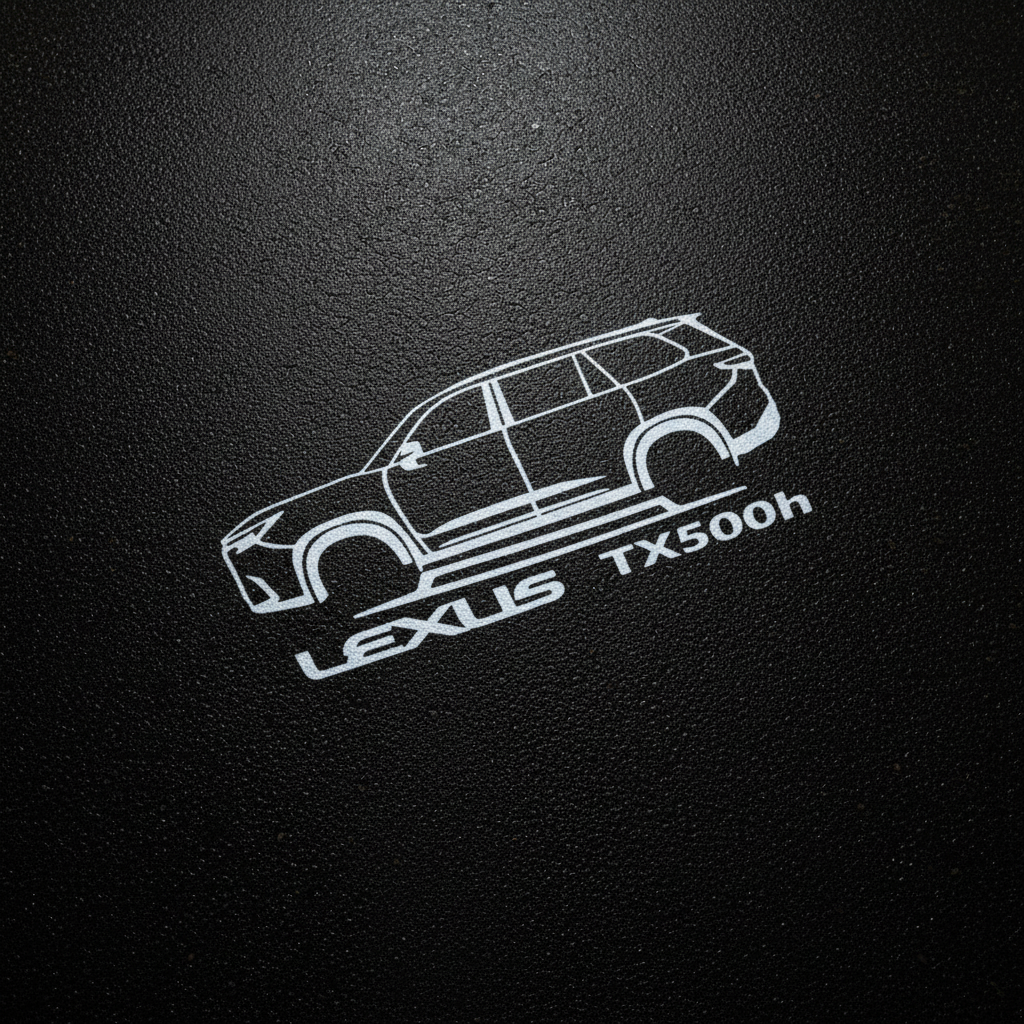 Lexus TX500h LED Puddle Light — Top Down Projection on Wet Asphalt