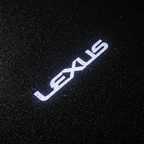 Lexus Wordmark LED Puddle Light — Wet Asphalt Top-Down Projection