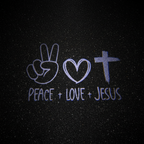 Peace Love Jesus Top-Down Puddle Light on Wet Asphalt
