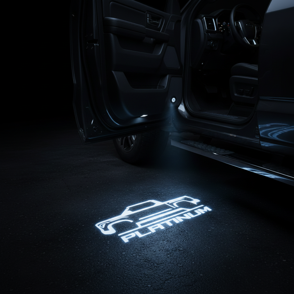 Platinum Truck LED Puddle Light — Cinematic Door Projection Shot