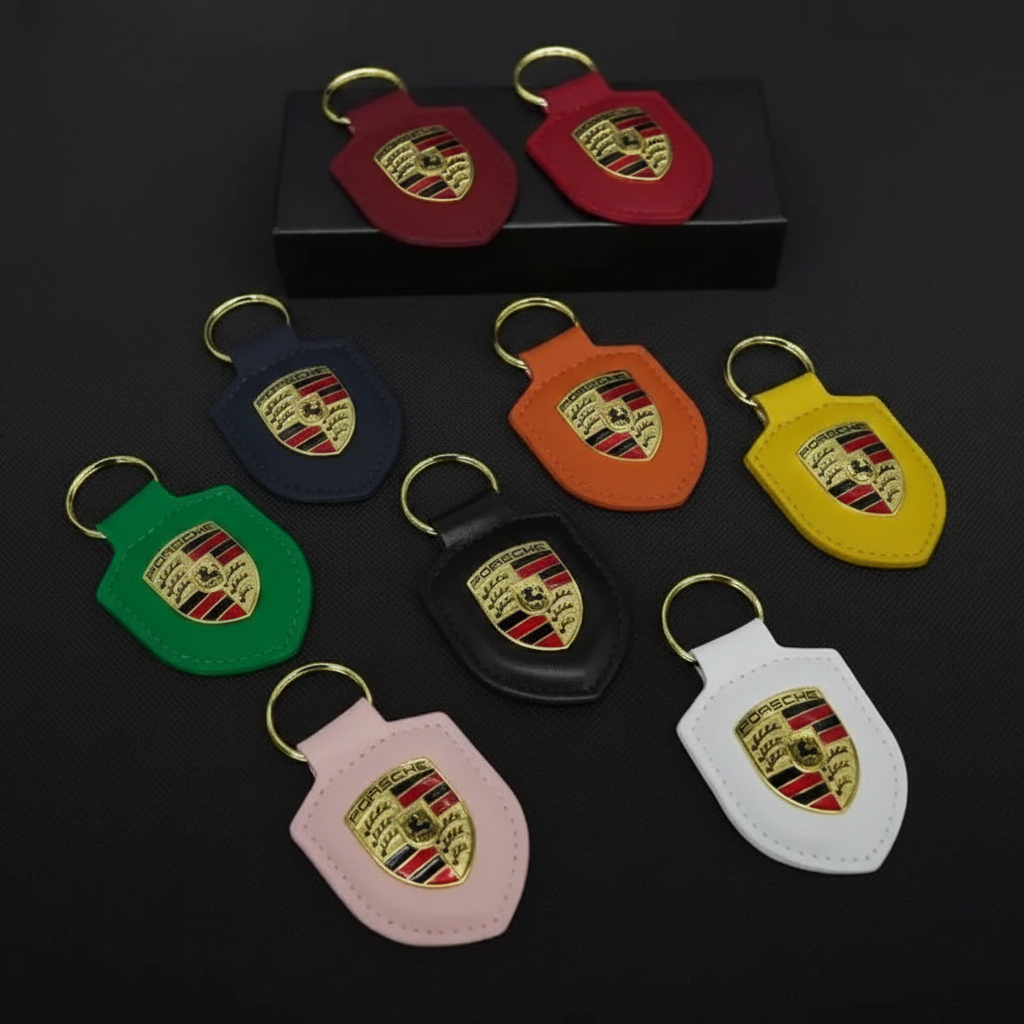 Porsche Keychains — Hero Flat Lay