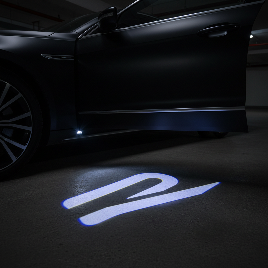 R Logo Puddle Light — Car Door Projection