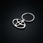 Toyota Chrome Keychain — Hero Flat Lay