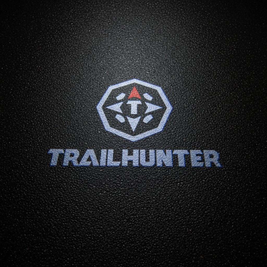 TRAILHUNTER Top-Down Puddle Light on Wet Asphalt