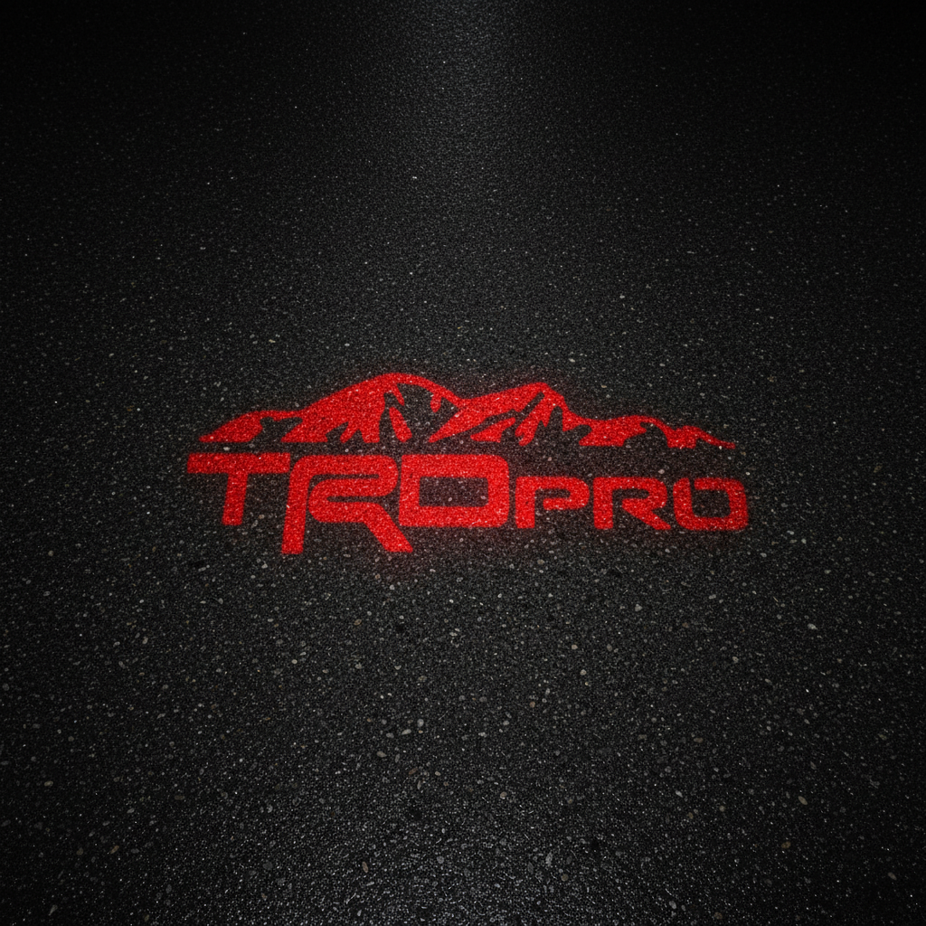 TRD PRO Top-Down Puddle Light on Wet Asphalt