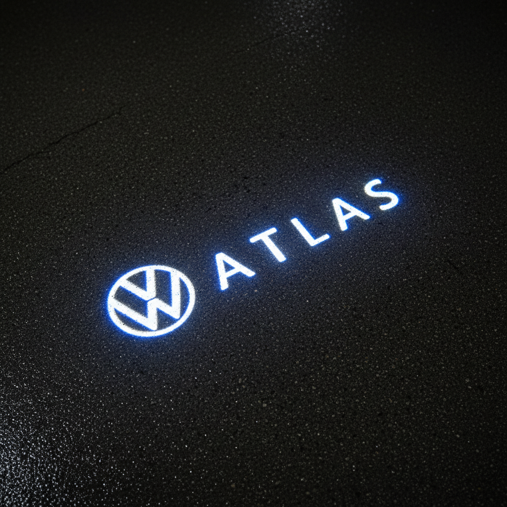 VW Atlas Puddle Light — Top-Down Asphalt